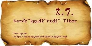 Kerékgyártó Tibor névjegykártya