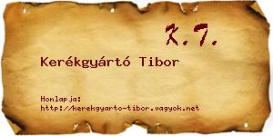 Kerékgyártó Tibor névjegykártya