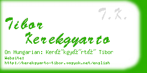 tibor kerekgyarto business card